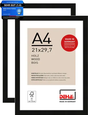 Obrázok produktu pre DEHA Design rám na fotografie Fontana (sada 2 ks), A4 21x29,7 cm, drevo čierne