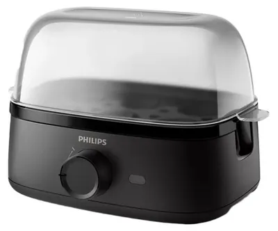 Produktbild von Philips Eierkocher, Perfekt gekochte Eier jeden Tag, 400 W, Schwarz (HD9137/90)