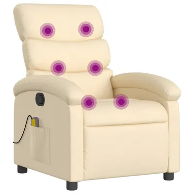 Produktbild von vidaXL Massagesessel Creme Stoff