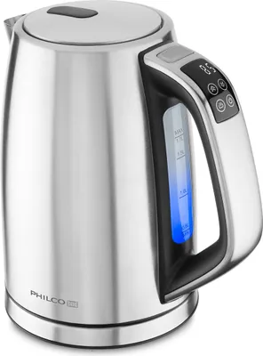 Produktbild von Philco PHWK 1700/01/02 Schnurloser Wasserkocher, Edelstahlgehäuse, 1,7 l FÃ1/4llmenge, 2200 Watt, 360° Sockel, Akustiksignal, Kalkfilter, Warmhaltefunktion