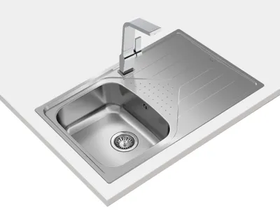 Edelstahl Spülbecken 1 Becken mit Abtropffläche 50x79 cm