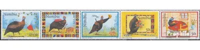 Produktbild von Briefmarken Namibia - Südwestafrika 1997 Mi 854-858 Fünferstreifen (kompl.Ausg.) postfrisch Helmperlhuhn