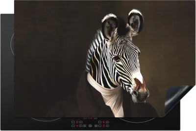 Produktbild von KitchenYeah© Herdabdeckplatte Alte Meister - Zebra - Kunst , 81x52cm, Küche Deko, Glaskeramikkochfeld Herdabdeckung, Abdeckplatte fùr Kochfeld