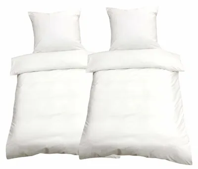 Produktbild von Bettwäsche 135x200 Baumwolle Uni Bettbezug Renforce Garnitur Set 2 tlg / 4 tlg