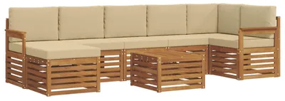 Immagine prodotto di vidaXL Set di divani da esterno, 8 pezzi, colore naturale e beige