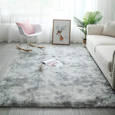 Imagen del producto de Alfombra de pelo largo, suave, de 140x200 cm, antideslizante, ideal para salones y habitaciones infantiles