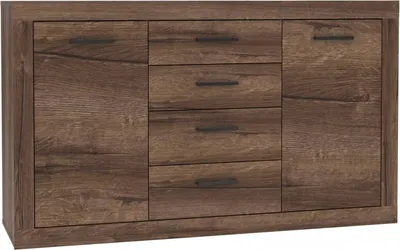 Produktbild von Furniture24 Kommode Trass TRAK231, Sideboard mit 2 Türen und 4 Schubladen, Schlameiche Nachbildung