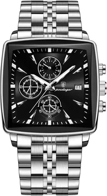 Produktbild von Watch Herren-Armbanduhr, wasserdicht, Leuchtend, Edelstahl,Chronograph, Datum, Business, Freizeit, Quarz,Herrenuhren mit großem Zifferblatt