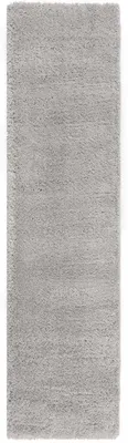 Productafbeelding van 60x230 cm Shaggy vloerkleed, teddylook, grijs