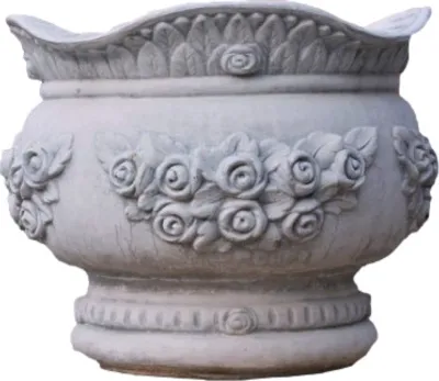 Produktbild von Schöner Pflanztopf aus Steinguss perfekt für den Garten die Terrasse oder den Vorgarten ist Frostfest Witterungsbeständig und Neu 45cm H, PO-1107