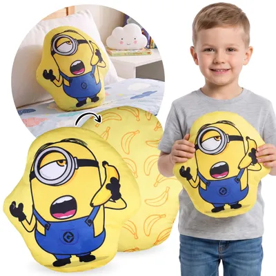 Produktbild von Minions WEICHES Dekokissen, VELOURS-Formkissen 31x34 cm,