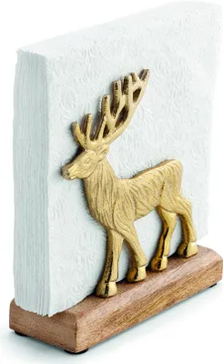 Produktbild von Serviettenhalter Rentiere golden