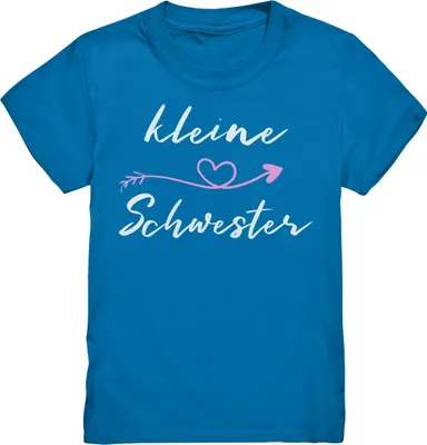 Produktbild von Kleine Schwester T-Shirt Herz Kleine Schwester Geschenk – Royal Blue / 98/104 (3-4)