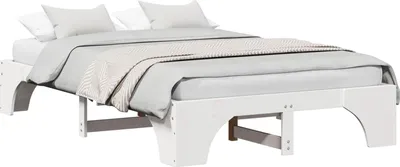Obrázok produktu pre Rám postele Biela 135 x 190 cm Masívne borovicové drevo