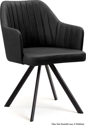 Produktbild von Armlehnstuhl (4er-Set) Delia 58x81x60 Schwarz/Anthrazit