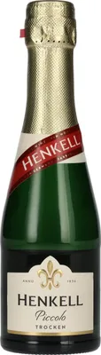 A studio shot of a small bottle of Henkell Sekt.