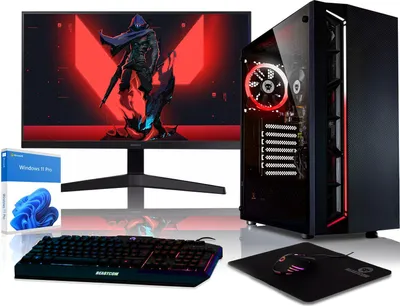 Immagine prodotto di BEASTCOM Q3 Essential Gaming, Set completo di PC, AMD Ryzen 5 4X 4,20GHz 8 Thread, grafica Vega 11 Core 4K, 16GB RAM, 512GB SSD, Monitor LED 24", Tastiera, Mouse, Mouse Pad, WiFi, Windows 11 Pro