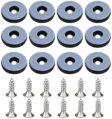 Produktbild von Teflongleiter zum Schrauben 32 Stück Bodengleiter Ø 22 mm (Rund | Schwarz) Möbelgleiter mit 32 Stück Edelstahlschrauben Möbelgleiter-Set Effektiver Schutz Ihrer Möbel Stühle Böden
