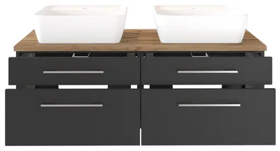 Produktbild von Waschtischunterschrank Dasa 120cm mit 4 Schubladen - graphit/mattegrau