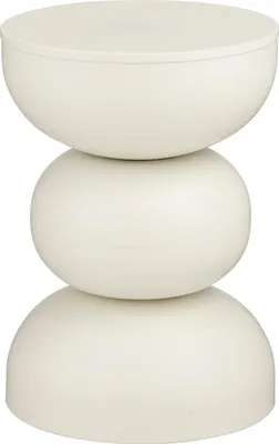 Produktbild von Mica Decorations Luna Beistelltisch - H46 x Ø32 cm - Eisen - Cremeweiß