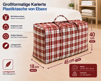 Produktbild von PLASTIKTASCHE Auswahl Jumbo Unterbettkommode Aufbewahrungs Tasche kariert S, KI-generiertes Bild