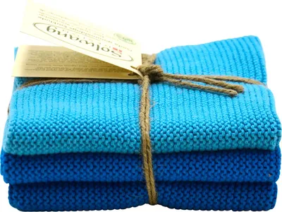 Produktbild von Solwang Wischtuch Ozeanblau Kombi 3er Set Tücher Wischlappen Wischtücher