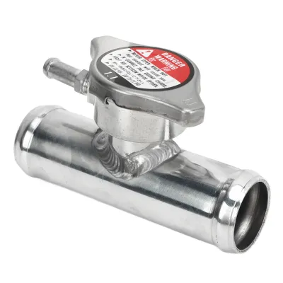 Zdjęcie produktu dla Wlew do węża chłodnicy z zamknięciem 16 PSI, średnica zewnętrzna 32 mm (1-1/4 cala), polerowana powierzchnia z aluminium T6061 do samochodów osobowych