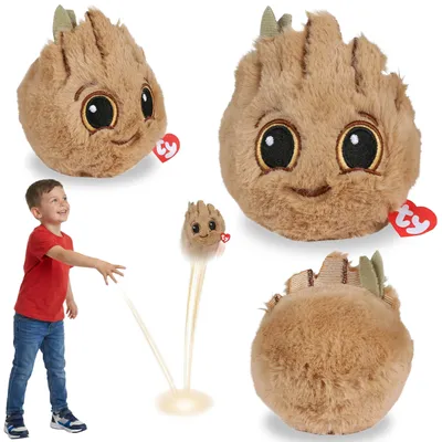 Produktbild von TY MARVEL Groot Plüschball, hüpfendes Beanie Bouncers Maskottchen, Geschicklichkeitsspielzeug 10 cm