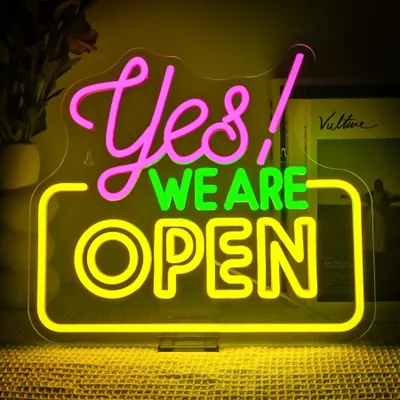 Neon-Schild 'Ja, wir sind geöffnet' LED dimmbar 149,9 cm