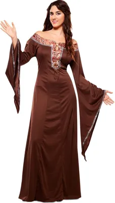 Mittelalter Kostüm Hofdame Adele für Damen Gr. S-L Kleid braun Fasching Karneval Mottoparty Mittelaltermode Ritterturnier Mittelalterfest