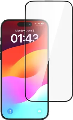 Produktbild von Devia Folie Glass Star Series Vollbild-Gesamtansicht iPhone 15 Pro Max Schwarz