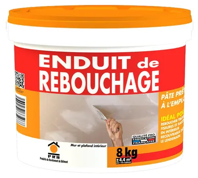 Image de Enduit de Rebouchage Pate 8kg - Réparation Rapide de Fissures et Trous - Application Facile et Précise - Usage Intérieur