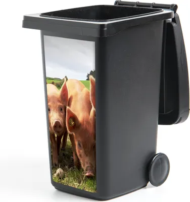 Produktbild von MuchoWow® Mülltonnenaufkleber Schweine - Groß - Tiere 38x80 cm - Behälteraufkleber - Mülleimer-Aufkleber - Container-Aufkleber