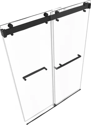 Image de SucceBuy Porte de douche sans cadre (1219x1930 mm, lxh), porte coulissante en verre de sécurité transparent de 10 mm d'épaisseur avec nano-revêtement, porte de douche coulissante avec rail, joint et kit de montage inclus