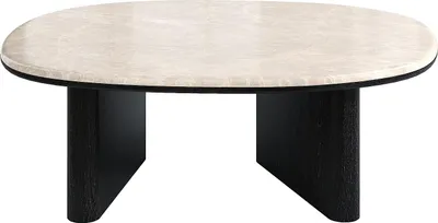 Produktbild von Marmorbank mit Eichenfurnier – Beige-Schwarz – CORMINA