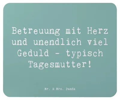 Produktbild von Mr. & Mrs. Panda Mousepad Spruch Tagesmutter Liebe - Meeresbrise - Geschenk, Berufsprodukte, Mauspad, personalisierte Geschenke, Kinderförderung, tröstende Worte, Beruf