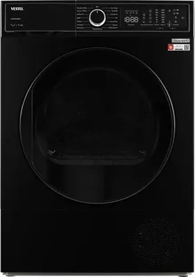 Produktbild von Vestel TDI 99302 MB WIFI Wärmepumpentrockner 9kg – Smart Home Steuerung & effizientes Trocknen in Schwarz