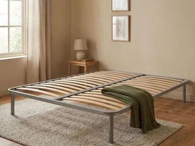 Image de Alessa - Cadre de Lit Double, 140x190 cm Gris, Double  Italy