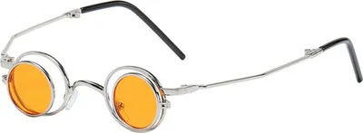 Produktbild von Runde hochklappbare Sonnenbrille, kleiner Kreis, polarisierte Brille für Männer und Frauen, Retro-Punk, UV400-Sonnenbrille für Rave-Partys