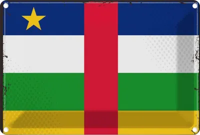 Produktbild von vianmo Blechschild 20x30 cm Zentralafrikanischen Republik R Flagge Fahne Wappen