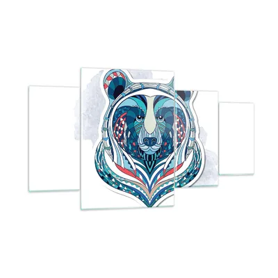 Produktbild von Bilder auf glas - Bär Illustration Traum blumig - 160x90cm - Glasbilder - Wandbilder - Kunstdruck - zum Aufhängen bereit - Wanddekoration aus Glas - Glas Bilder - Wandbild auf Glas - GDL160x90-3085