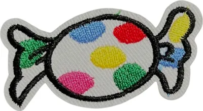 Produktbild von Zuckerstangen-Pastillen-Süßigkeiten-Emblem-Aufnäher zum Aufbügeln