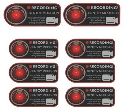 Warnaufkleber Videoüberwachung, 8 Stück, 11 x 5 cm, für Auto