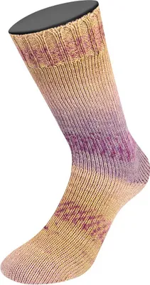 Produktbild von Lana Grossa - Meilenweit 100g Alpaca Print II 2206 sandbeige helloliv brombeer veilchenblau blaulila rotviolett