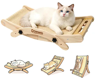 Produktbild von Katzen-Kratzbaum 3-in-1 Sisal, mehrstufig, Möbel- und Krallenschutz