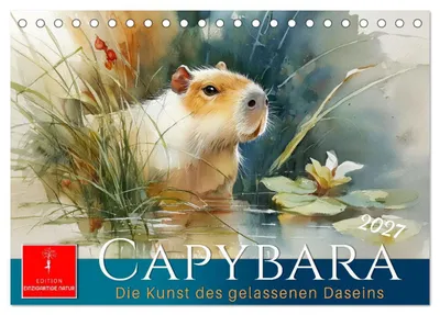 Produktbild von Capybara - die Kunst des gelassenen Daseins (Tischkalender 2027 DIN A5 quer), CALVENDO Monatskalender