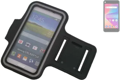 Produktbild von Kompatibel mit BLU Studio X10L 2022 Neopren Jogging Armband Sportarmband Oberarmband schwarz kompatibel mit BLU Studio X10L 2022 mit Reflektor
