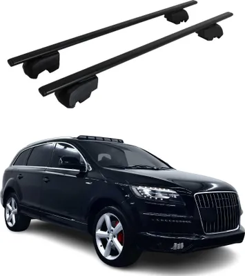 Image de Barres de toit Transversales pour Audi Q7 2006-2015 ABE Fer Noir 2x