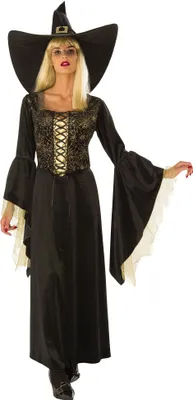 Produktbild von Bristol Novelty - "Witch" Kostüm-Kleid BN6036 (M) (Schwarz/Gold)