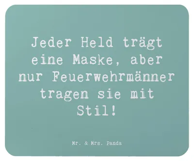 Produktbild von Mr. & Mrs. Panda Mouse Pad Spruch Stilvolle Feuerwehrmann - Meeresbrise - Geschenk, handgefertigte Geschenke, Mousepad, Feuerwehrmänner, Feuerwehr, Bewunderung, mutig